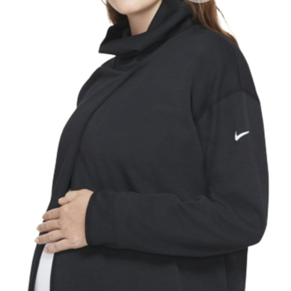 Nike Women's Dri-Fit Black 2 Way Pullover Maternity Top